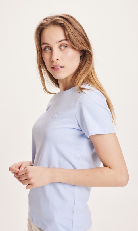 ROSA basic badge T Shirt - chamabray blue